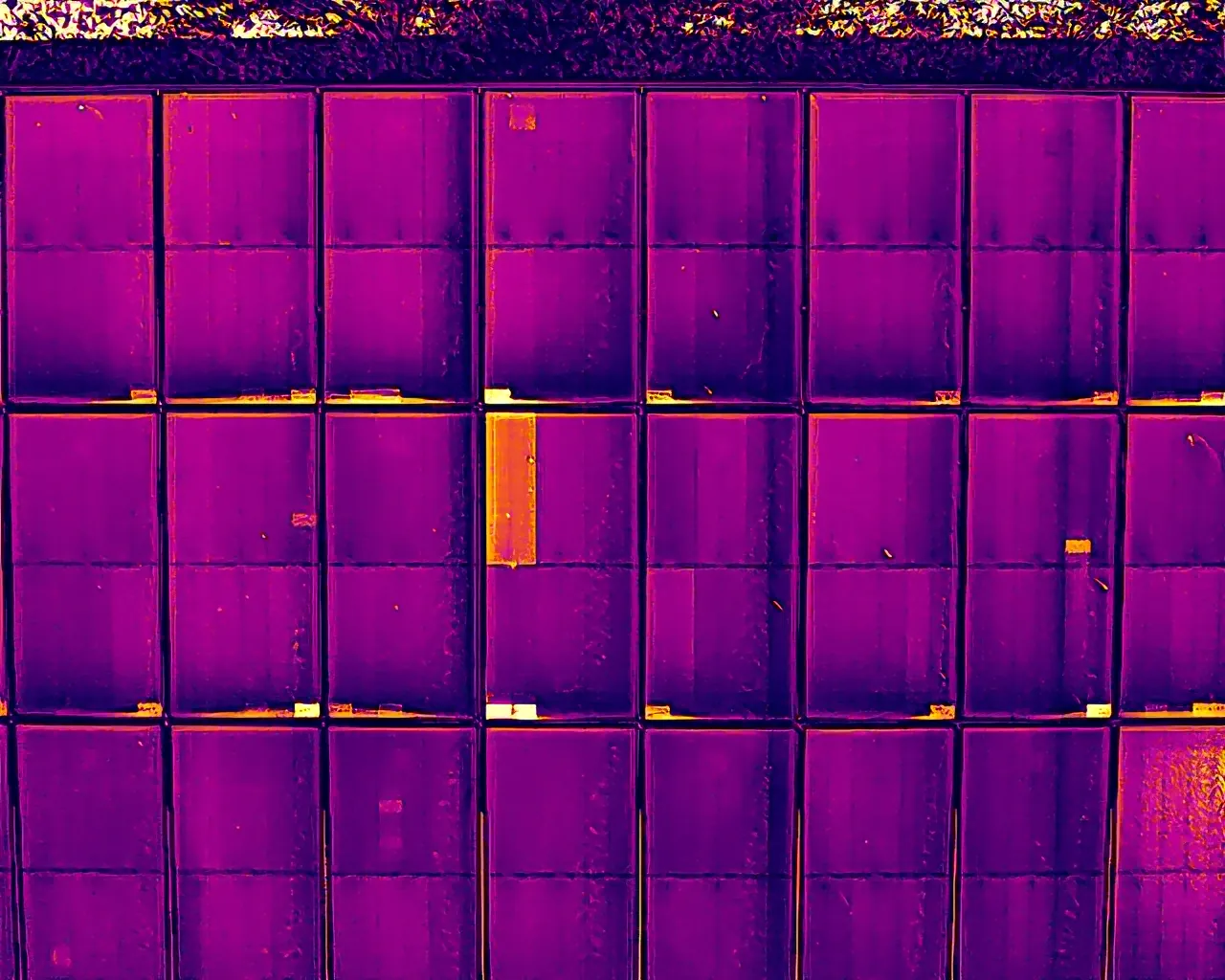 Termografía infrarroja de paneles solares
